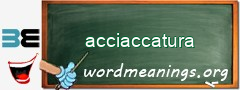 WordMeaning blackboard for acciaccatura